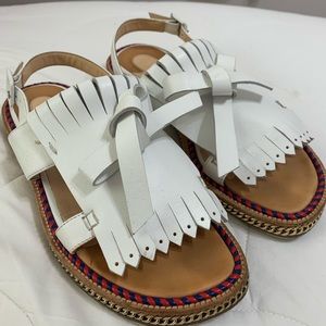 Christian louboutin white sandals in great shape